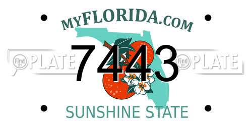 7443 Florida License Plate