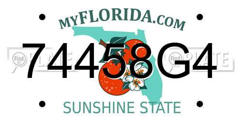 74458G4 Florida License Plate