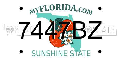 7447BZ Florida License Plate