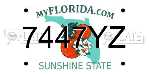 7447YZ Florida License Plate