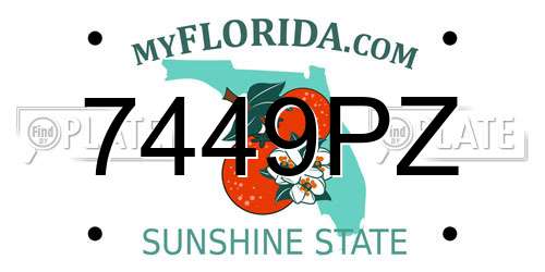 7449PZ Florida License Plate