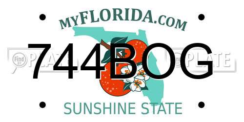 744BOG Florida License Plate