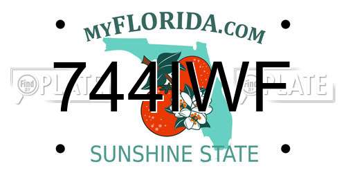 744IWF Florida License Plate