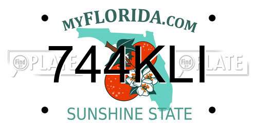 744KLI Florida License Plate