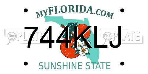 744KLJ Florida License Plate