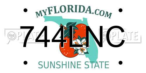 744LNC Florida License Plate