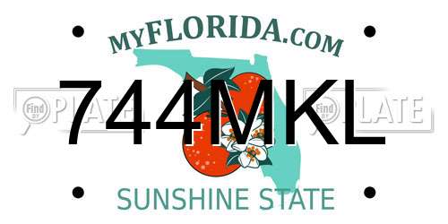 744MKL Florida License Plate