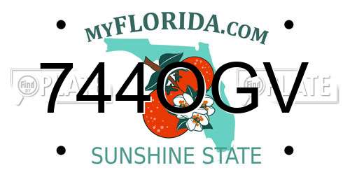 744OGV Florida License Plate