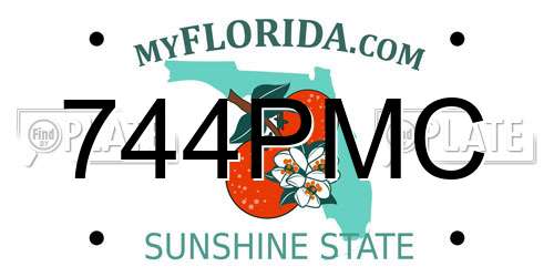 744PMC Florida License Plate
