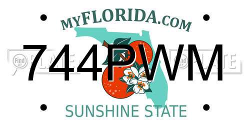 744PWM Florida License Plate