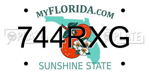 744RXG Florida License Plate