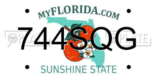 744SQG Florida License Plate