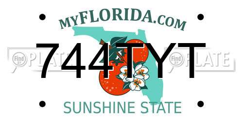 744TYT Florida License Plate