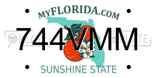 744VMM Florida License Plate