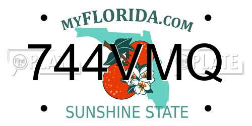 744VMQ Florida License Plate