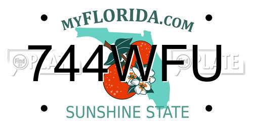 744WFU Florida License Plate