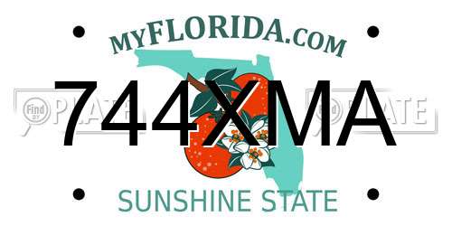 744XMA Florida License Plate