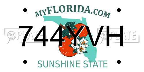744YVH Florida License Plate