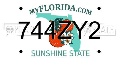 744ZY2 Florida License Plate