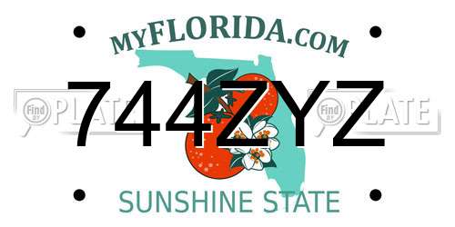 744ZYZ Florida License Plate