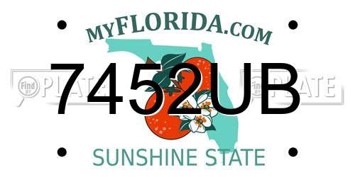 7452UB Florida License Plate