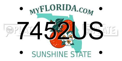 7452US Florida License Plate