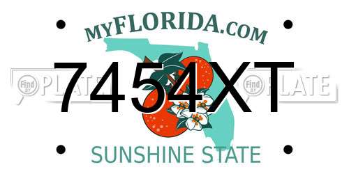 7454XT Florida License Plate