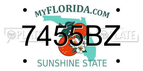 7455BZ Florida License Plate