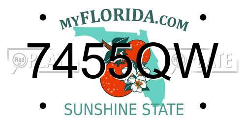 7455QW Florida License Plate