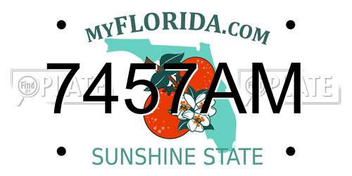7457AM Florida License Plate