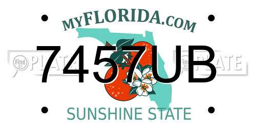 7457UB Florida License Plate