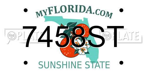 7458ST Florida License Plate