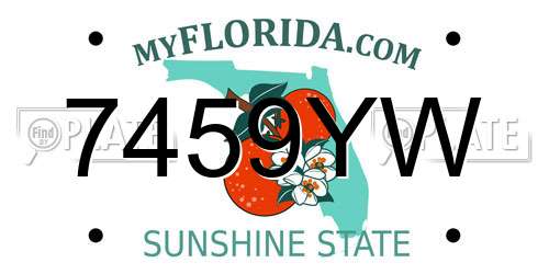 7459YW Florida License Plate