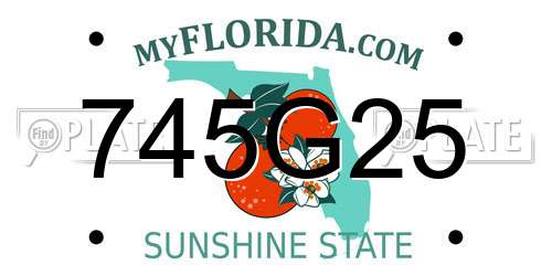 745G25 Florida License Plate