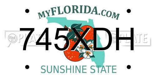 745XDH Florida License Plate