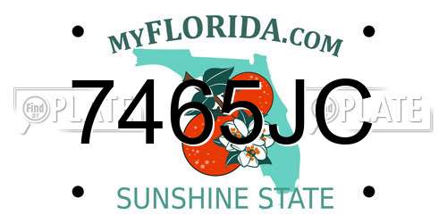 7465JC Florida License Plate