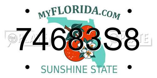 74683S8 Florida License Plate