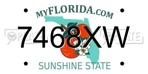 7468XW Florida License Plate
