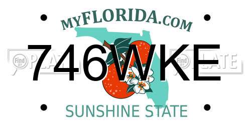 746WKE Florida License Plate