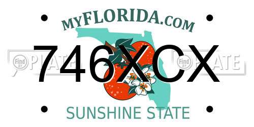 746XCX Florida License Plate