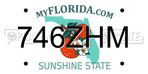 746ZHM Florida License Plate