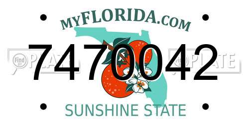 7470042 Florida License Plate