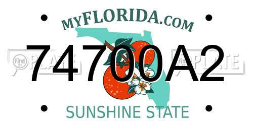 74700A2 Florida License Plate