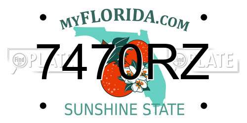7470RZ Florida License Plate