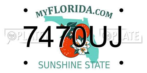 7470UJ Florida License Plate