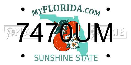 7470UM Florida License Plate