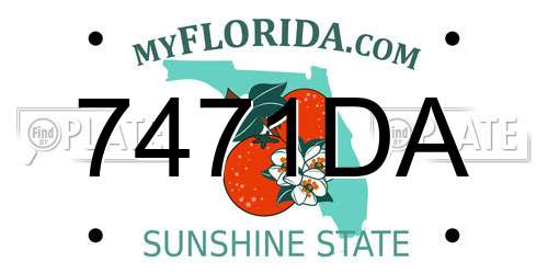 7471DA Florida License Plate
