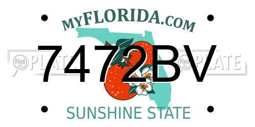 7472BV Florida License Plate