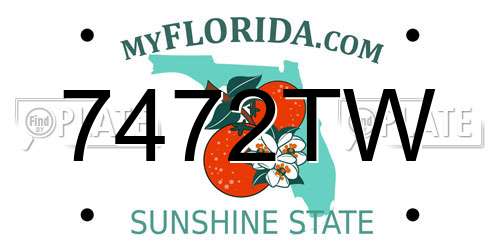 7472TW Florida License Plate