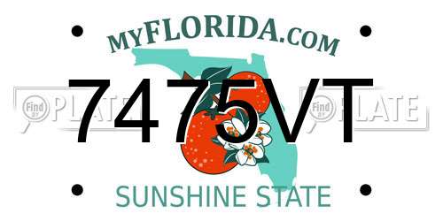 7475VT Florida License Plate